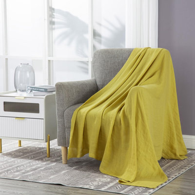 Brussels Belgian Flax Linen Woven Throw