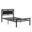 Structure de lit simple en métal noir avec installation, fonctionnement silencieux et stable, assemblage rapide, convient à tous les styles de matelas, structure de charge de 300 lb, performance,
