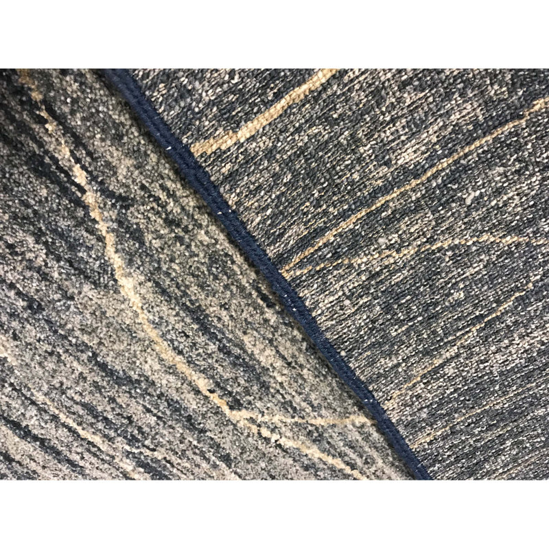 Tapis carré bleu de haute qualité noué à la main