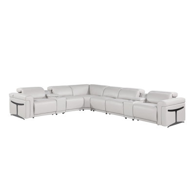 Suhur 8 - Piece Top Grain Leather Power Reclining Sectional -  Orren Ellis, 1C30C3C8BFC7457384509FFE1E8D60B4