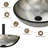 Dark Brown Glass Hand Hammered Circular Vessel Bathroom Sink with Faucet-130371089