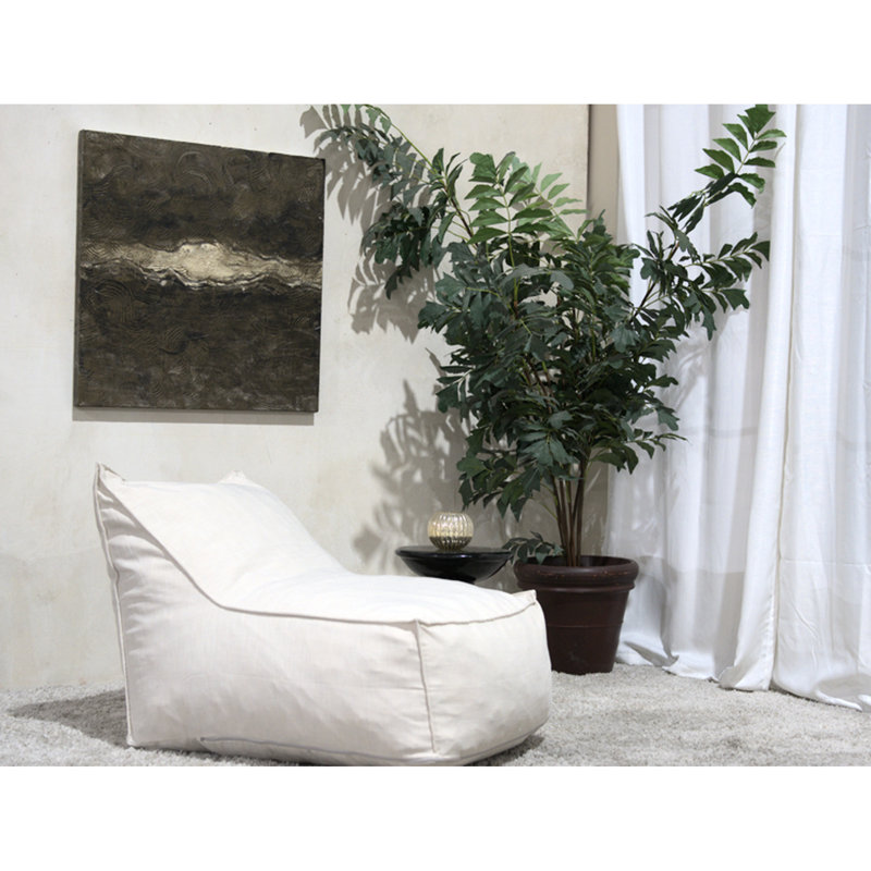 Kaki 3 pi Fauteuil à billes en tissu aquatique, housse amovible avec fermeture à glissière, rembourrage en mousse pour le salon ou la chambre à coucher