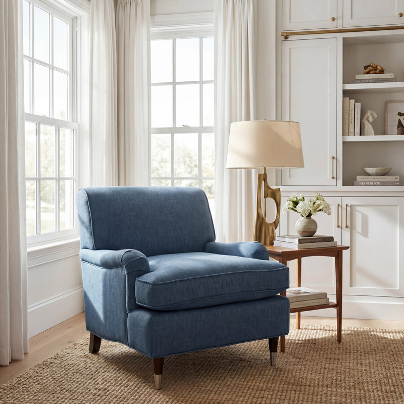 Fauteuil de 29,3 po de largeur, Bleu marine rayonne / viscose