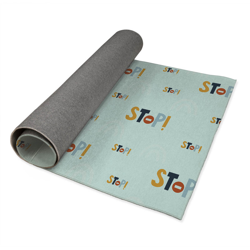 Stop Slate Kids Play Mat, Light Blue, Rectangle 2' x 3'