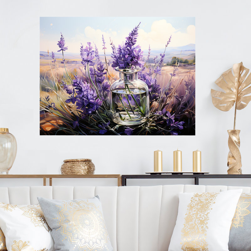 Lavande, champs, parfums 1 - Parfums, art mural en métal MT135718, H 30 po x l 40 po x P 1,5 po