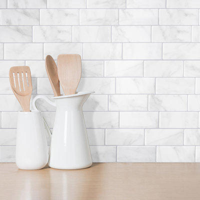 Peel and Stick Gel Backsplash Tile Metro 12'' x 8''