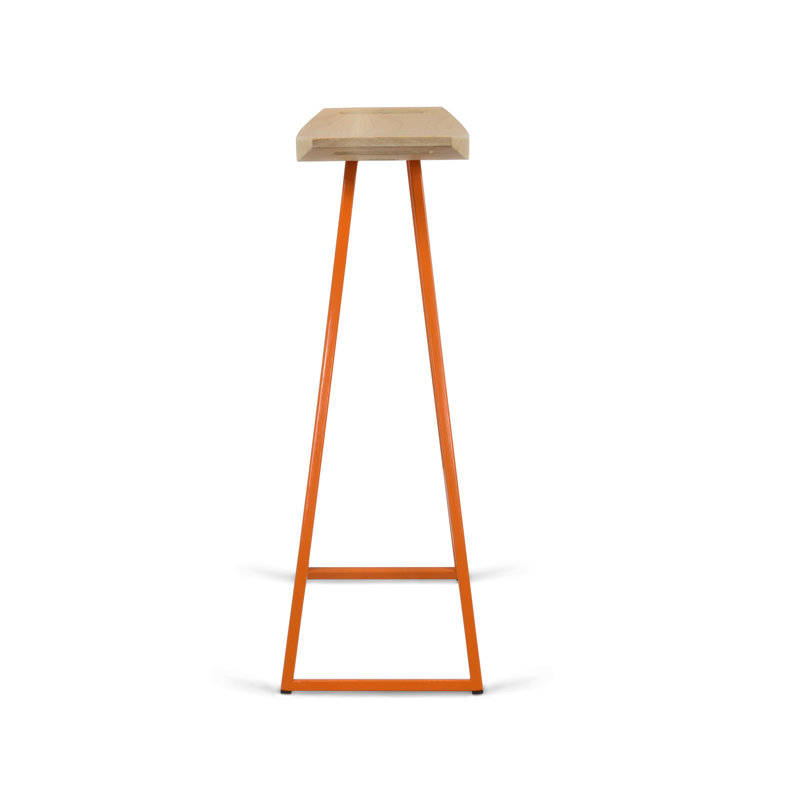 Robert Counter Stool with Metal Frame, Maple, Orange