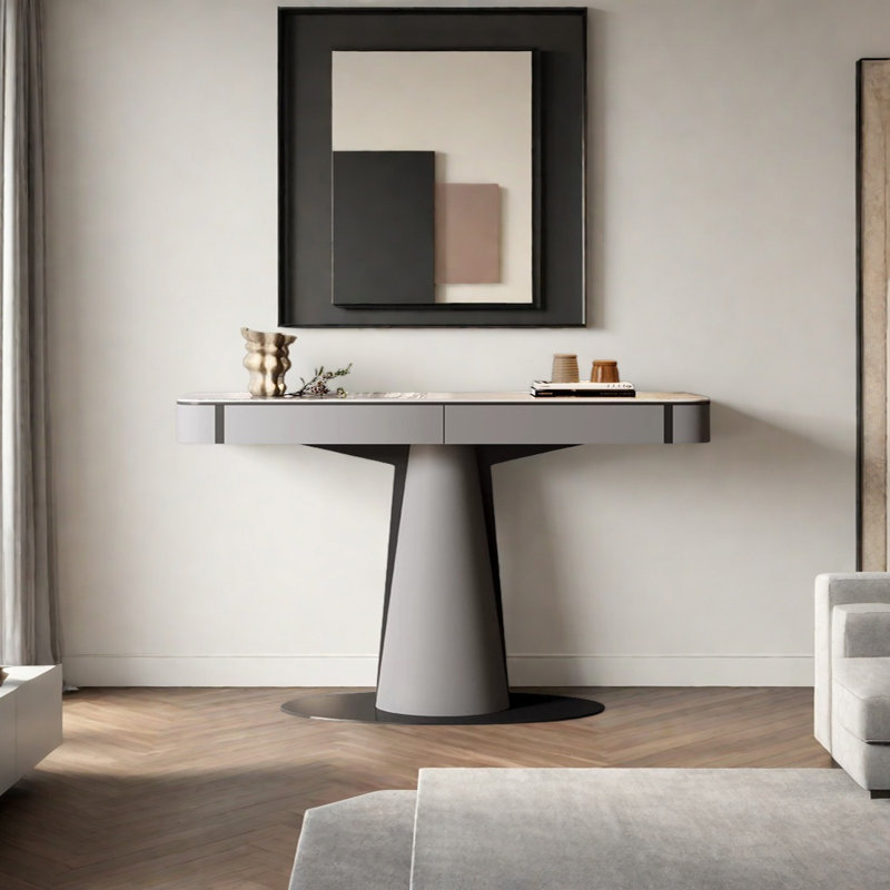 Console Modern Minimalist Luxury Art, Gris foncé, H 33,46 po x l 54,33 po x P 13,78 po