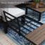 66cm Wide Straight Powder Coated Steel Patio Sofa with Cushions