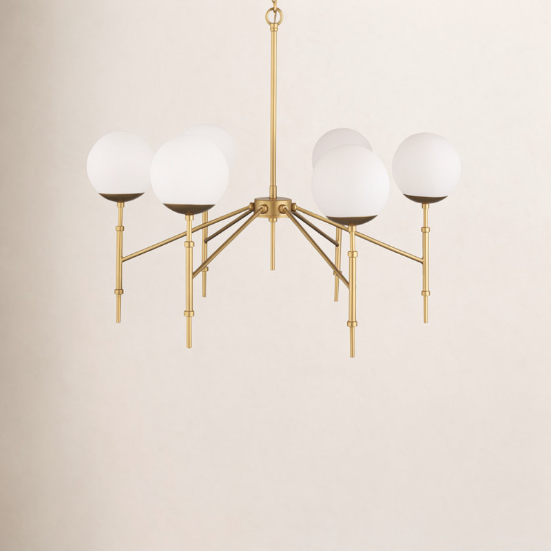 Cleary 6 - Light Dimmable Globe Chandelier, Brushed Gold