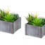 Ensemble de 2 plantes succulentes artificielles, 20 cm de hauteur, fausse verdure de table, pots en bois gris, décoration intérieure moderne