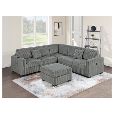 Ensemble de canapé modulaire 4 pièces RAF / LAF en velours côtelé Living Room