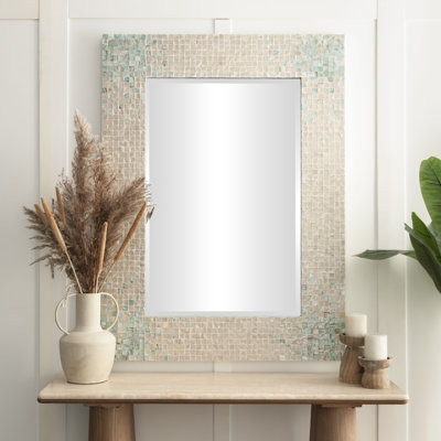Miroir mural en nacre bleu
