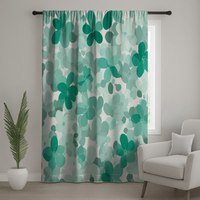 Flowers Window Curtains, Floral Sheer & Blockout Curtains - 1 Panel