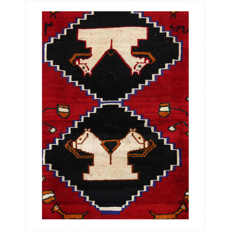 Tapis animal noué à la main 5 pi x 6 pi 1 po