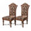 Ensemble de 2 chaises d'appoint de style traditionnel traditionnel en bois massif avec détails sculptés en tissu à motif floral et mobilier de salle à manger formel