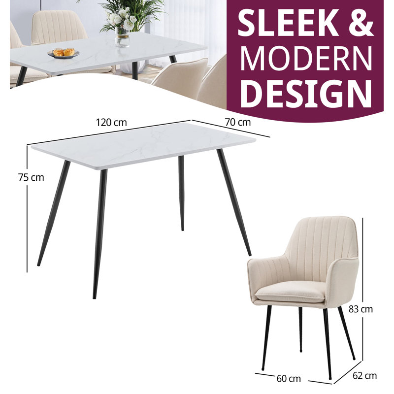 Mose 4 - Person Dining Set, Beige