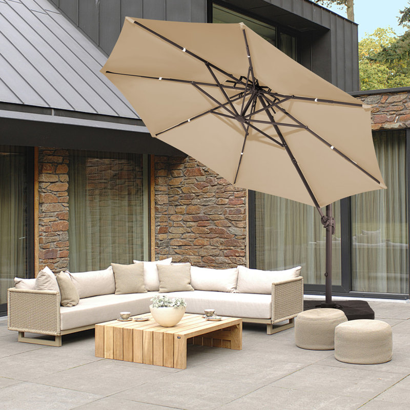 Parasol en porte-à-faux 120 "Loyce, Beige