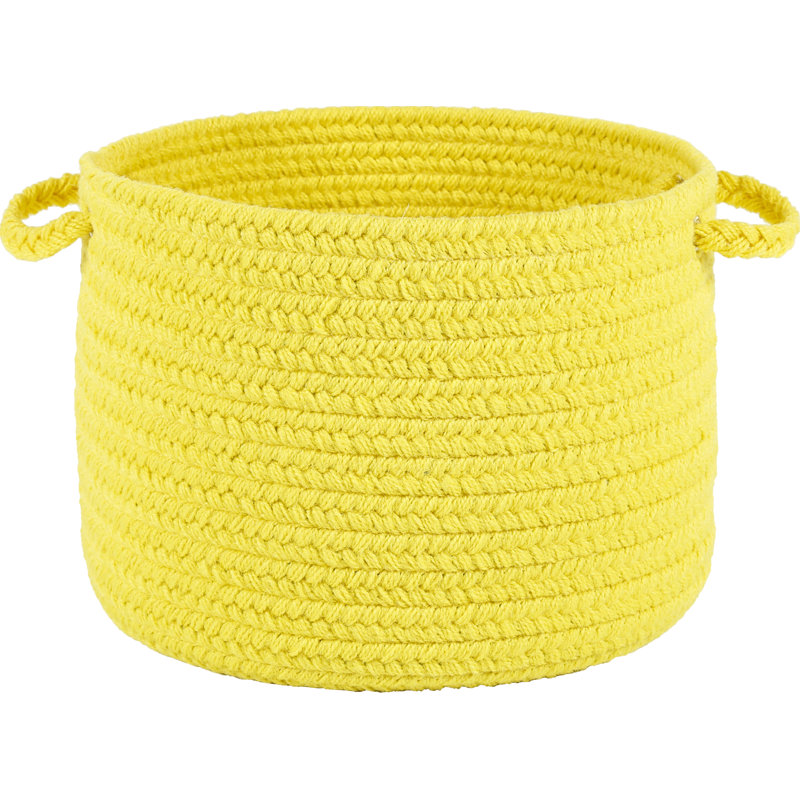 August Grove® Misha Fabric Decorative Basket, Yellow, 8" H x 10" W x 10" D