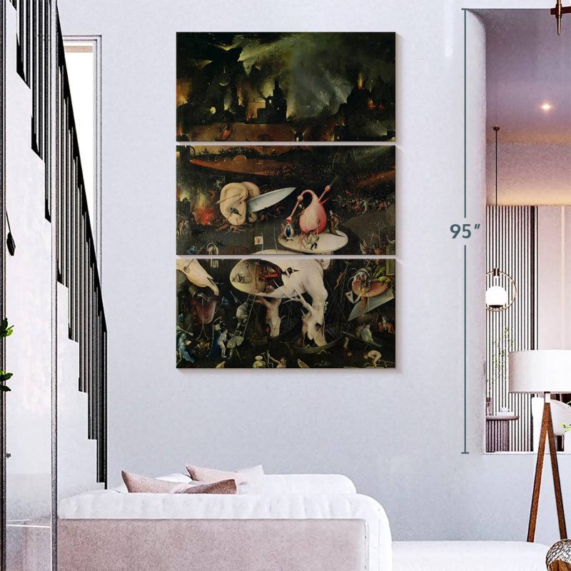 Le jardin des délices terrestres, H 74 po x l 48 po