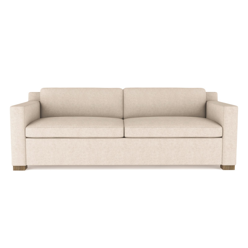 Causeuse Mercer, H 33,5 po x l 72 po x P 39 po, Velours moelleux huître, Patiné