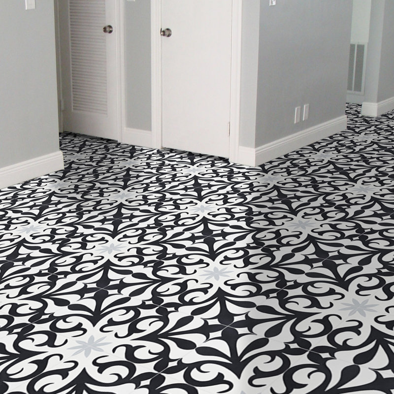 Tazarin 8" x 8'' Cement Patterned Wall & Floor Tile