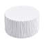Table basse d'extérieur blanche moderne avec motif cannelé ondulé - ronde de 26,77 po, H 14,76 po, matériau MGO, capacité de 66 lb, sans assemblage pour patio, jardin ou balcon