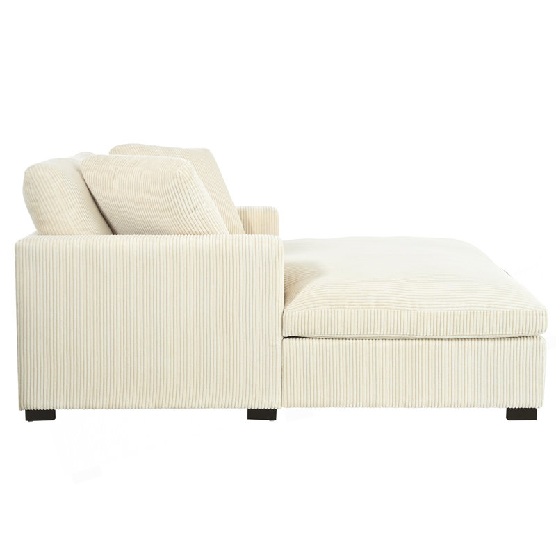 Méridienne surdimensionnée de 53,5 po (l) * 70,9 po (P) Mirod, chaise longue - conception classique, tissu doux, assemblage facile, structure durable avec pieds en bois massif