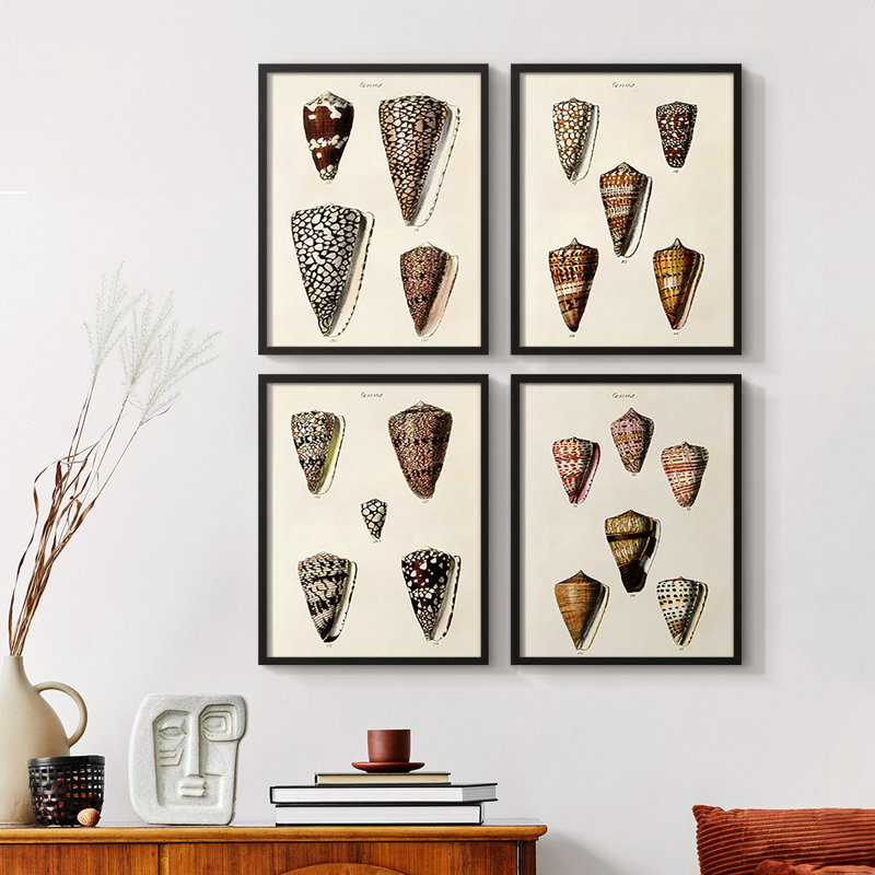«Get Sweet IV», ensemble de 4 reproductions encadrées, Noyer, H 14 po x l 44 po