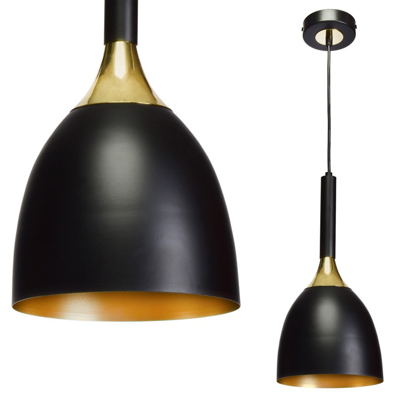 Glenwood 1 - Light Dome Pendant, Black/Gold
