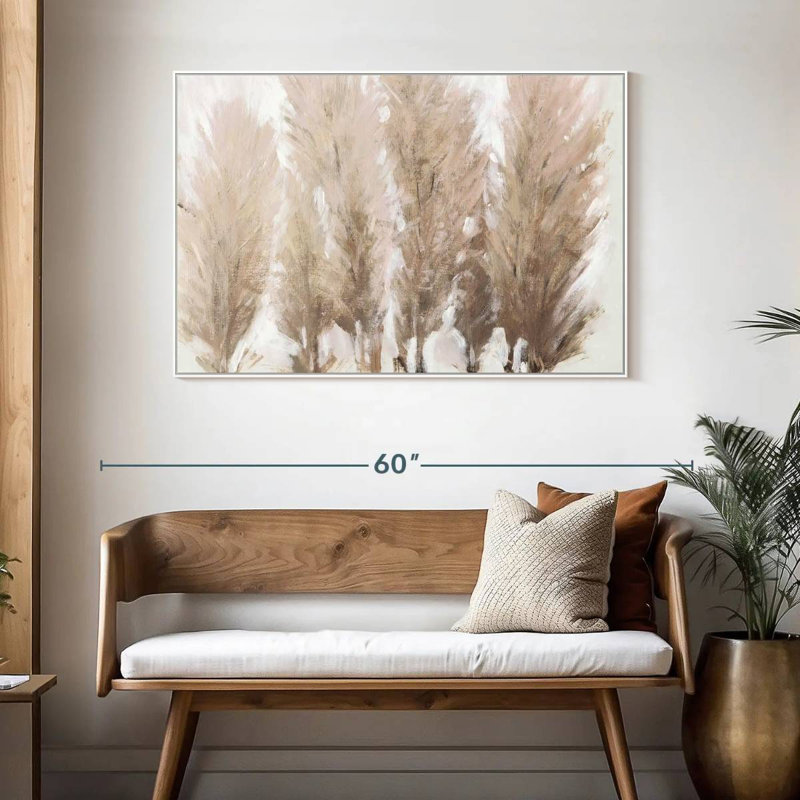 Pampas II, 46 po x 31 po, Cadre flottant blanc