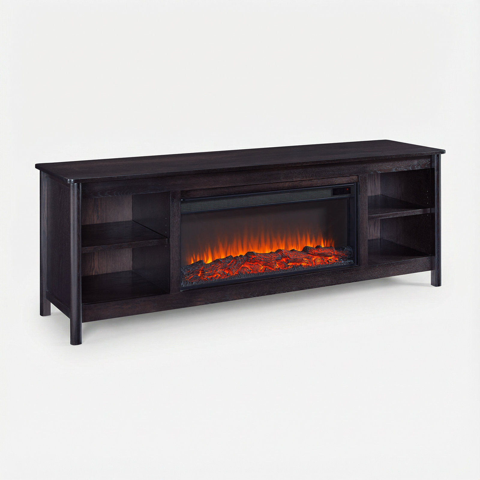 Bridgeway 81" Electric Fireplace TV Stand, Dark Oak