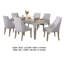Ensemble de table de salle à manger 7 pièces Jamie, 6 chaises capitonnées en tissu, gris argenté