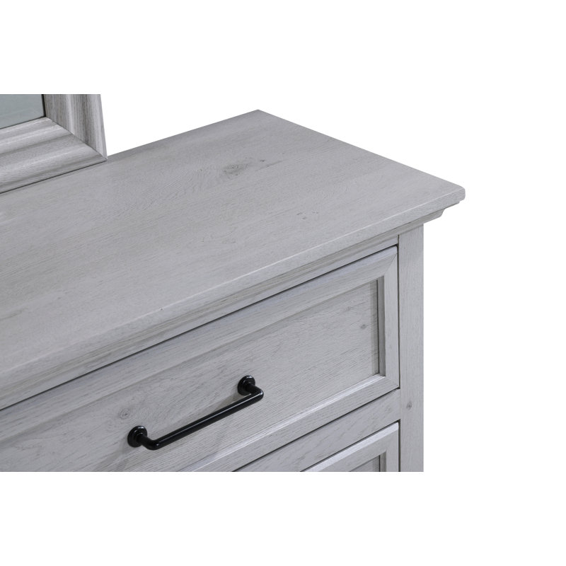 Commode de 60 po de large à finition grise avec pieds tournés