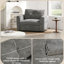 Fauteuil à accoudoirs simple en chenille avec double ouverture Pull * Line et chenille, 42 x 33 po, pour un espace de détente en chenille de mousse résidentielle, lecture confortable