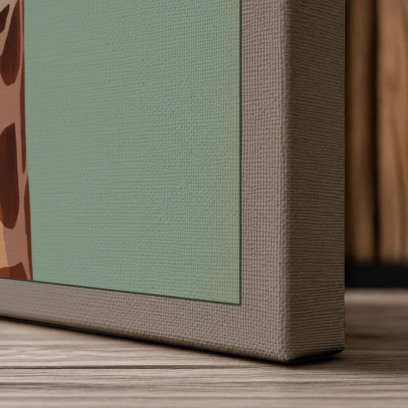 Giraffe Portrait Modern - Wrapped Canvas, 18x12 - 45.7 x 30.5 cm, Taupe Border