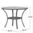 Round Wicker Rattan Side Table With Built-In Glass, Stylish Patio Tables Wicker Coffee Table For Outdoor Outside Patio Porch, Grey