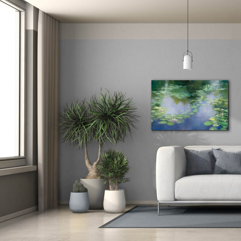 «Blue Lily 3» par Julia Purinton, art mural épique Graffiti, 40 po x 26 po, H 26 po x l 40 po x P 1,5 po