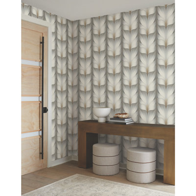 Lotus Light Stripe Non-Pasted Geometric Wallpaper Roll