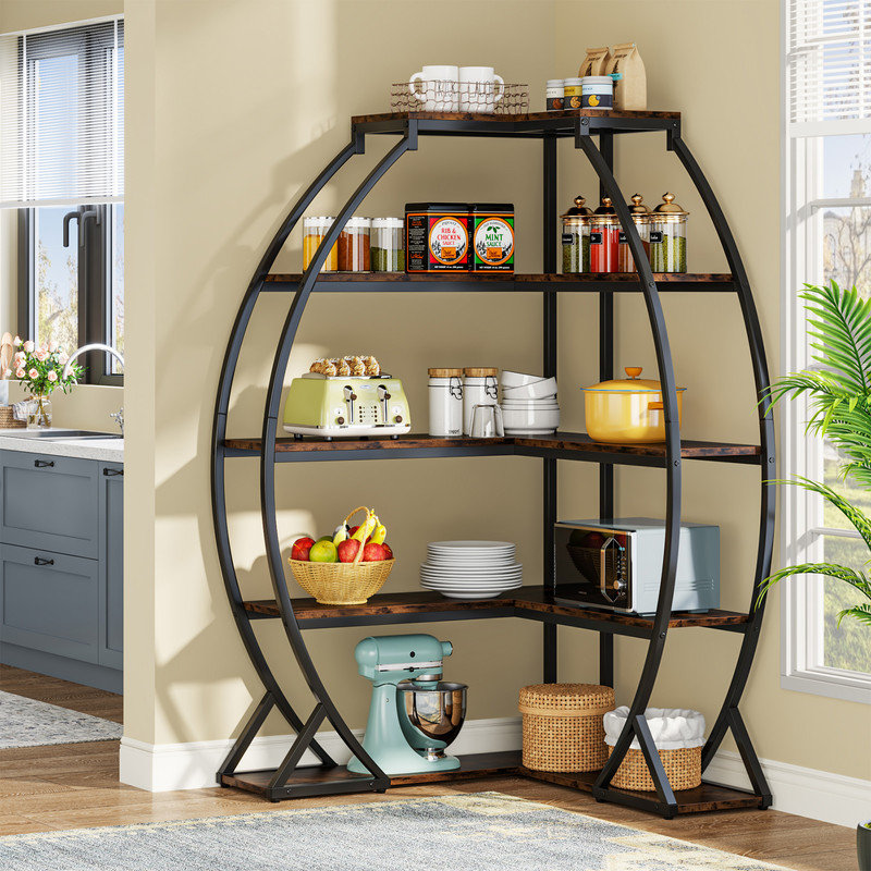 176cm H x 72.1cm W Metal Corner Bookcase