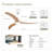 52" Indoor/Outdoor Solid Wood Ceiling Fan with Light and Remote Control, Noiseless Reversible Motor, 6 Speed, 3 Color for Living Room, Bedroom-1636002398