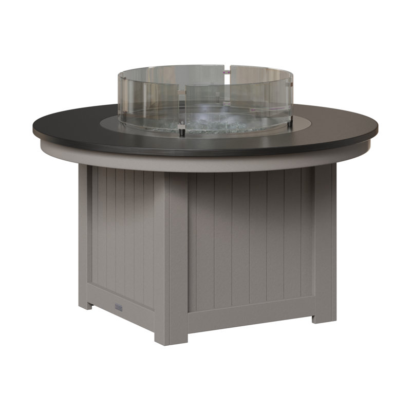 Foyer de table rond Berlin Gardens Donoma, H 25 po x l 44 po x P 44 po, Plateau martelé noir avec base gris clair