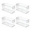 Petit bac de rangement de cuisine empilable en plastique recyclé 4 pièces iDesign, 10 po, transparent