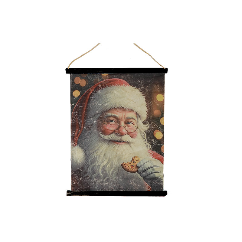 Cintre mural en papier Crinkle (Père Noël avec un biscuit)