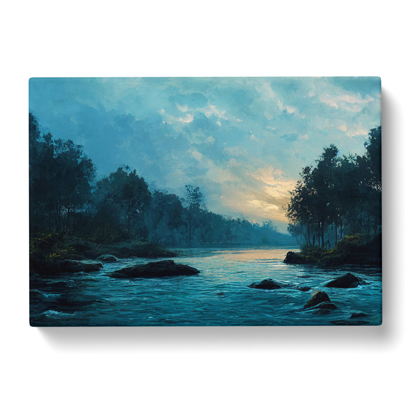 Forest River View - Wrapped Canvas, 40cm H x 60cm W x 3cm D