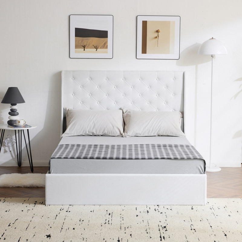 Platform Storage Bed Frame, Full, White