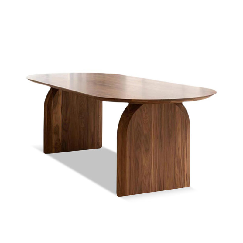 Table de salle à manger rectangulaire en bois massif brun, Brun, H 29,53 po x L 70,87 po x l 31,5 po