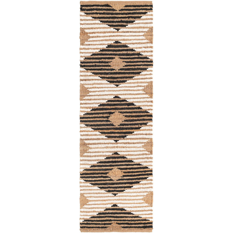 Tapis de couloir en coton Kejsi, Tapis de couloir 2 pi 7 po x 8 pi
