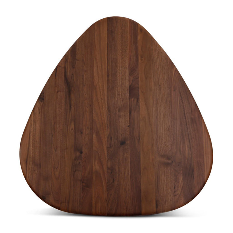 Triangular 2-Piece Walnut Wood Nesting Table