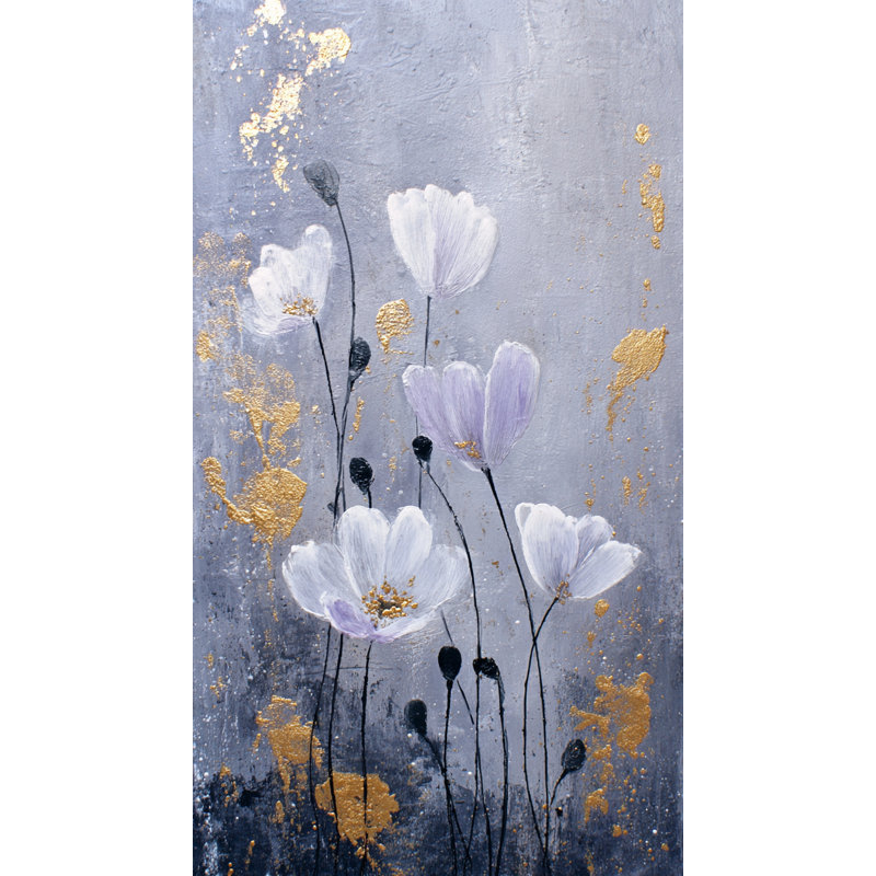 «Wildflower Cosmos», art mural sur toile tendue, L 27,5 po x H 50 po x P 1,5 po